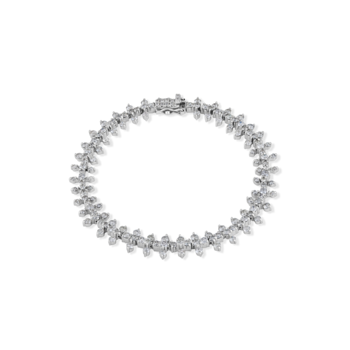 Pulseira Riviera Lacraia em ouro branco 18K inteiramente cravejada de diamantes